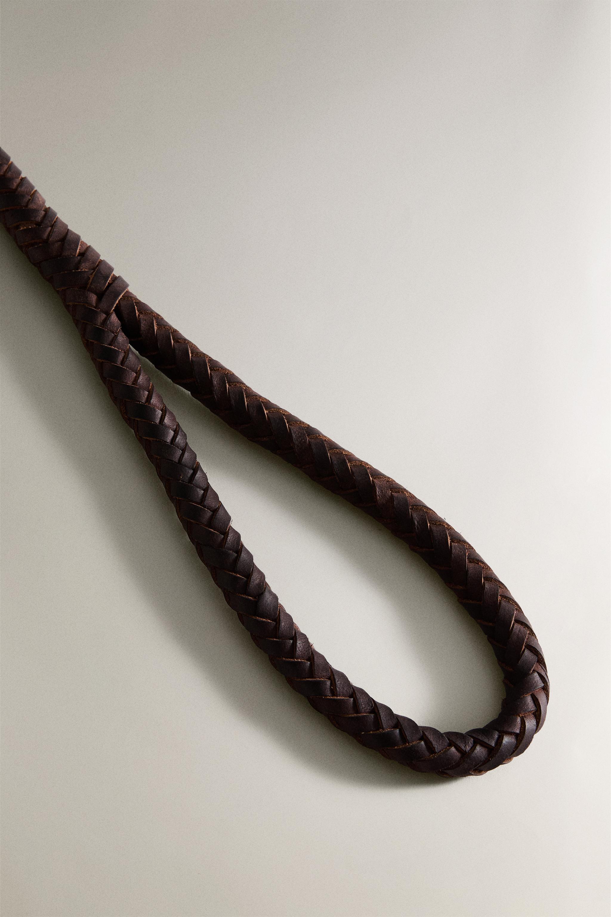 BRAIDED LEATHER DOG LEASH